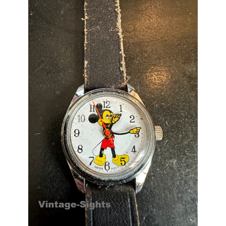Vintage Mickey Mouse Wristwatch Walt Disney - Swiss Movement (Not Working)