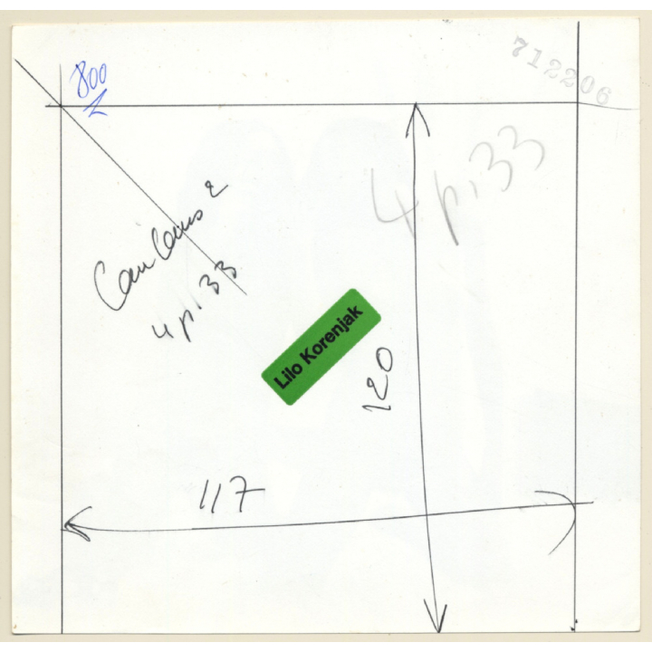 Erotic Study: 2 Slim Darkhaired Nudes Kneeling On Flocati / Lesbian INT (Vintage Photo KORENJAK 1970s/1980s)