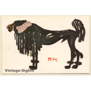 R. Hille: Der Adlige Pudel - The Noble Poodle (Vintage Artist PC ~1920s)