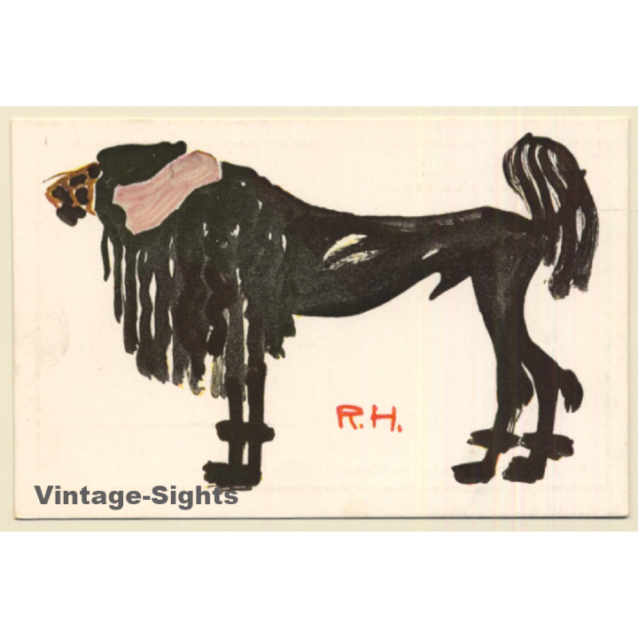 R. Hille: Der Adlige Pudel - The Noble Poodle (Vintage Artist PC ~1920s)