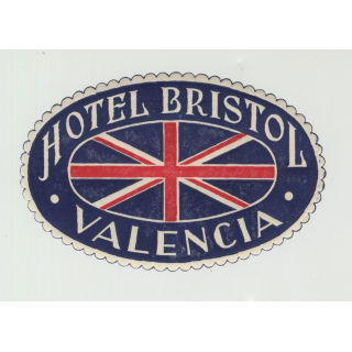 Hotel Bristol - Valencia / Spain (Vintage Luggage Label)