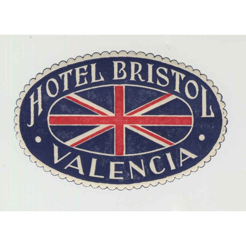 Hotel Bristol - Valencia / Spain (Vintage Luggage Label)