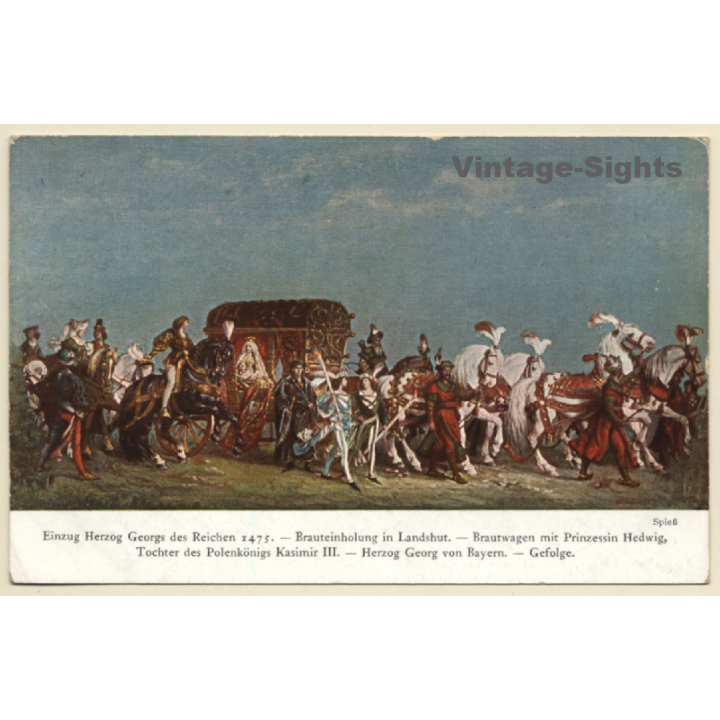Landshuter Hochzeit: Einzug Georgs Des Reichen 1475 (Vintage PC 1927)