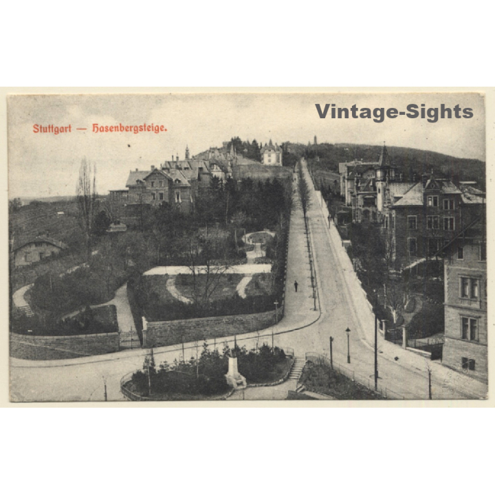 Stuttgart / Germany: Hasenbergsteige (Vintage PC 1906)
