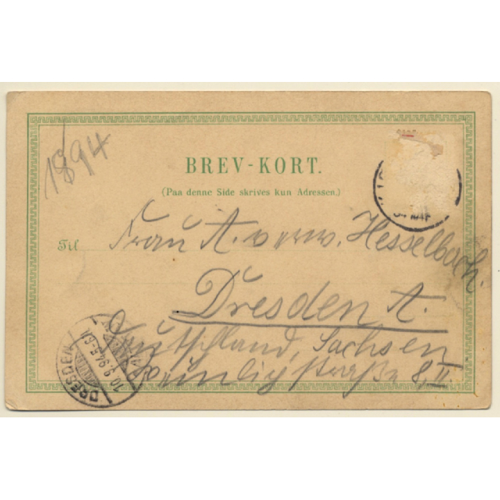 Copenhagen / Denmark: Rosenborg - Amalienborg (Vintage PC Litho 1894)