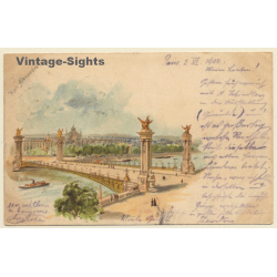 Paris / France: Le Pont Alexandre III (Vintage PC Litho 1900)