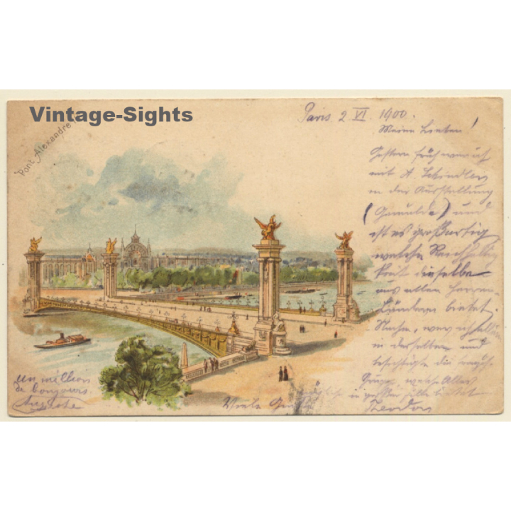 Paris / France: Le Pont Alexandre III (Vintage PC Litho 1900)