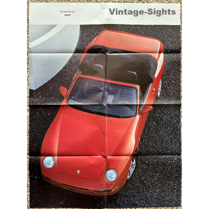 Porsche 968 Cabriolet + Model Range (Vintage Multi Foldout Poster 1991)