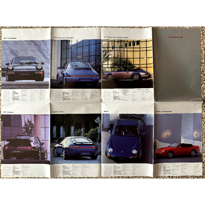 Porsche 968 Cabriolet + Model Range (Vintage Multi Foldout Poster 1991)