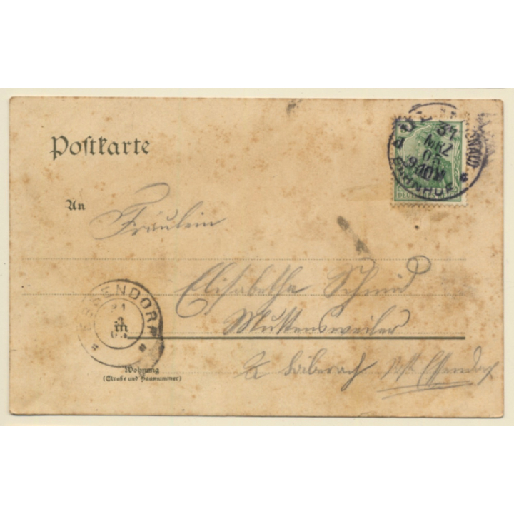 Soldat Mit Ehefrau / Kavallerie Im Manöver (Vintage Artist PC Litho 1905)