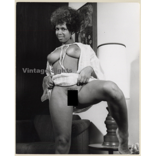 Erotic Study: Natural Semi Nude Dark-Skinned Curlyhead (Vintage Photo KORENJAK 1970s)