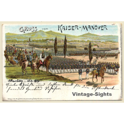 Gruss Vom Kaiser-Manöver ! / Heer - Kavallerie (Vintage PC Litho 1901)