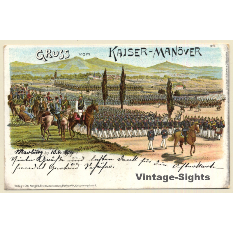 Gruss Vom Kaiser-Manöver ! / Heer - Kavallerie (Vintage PC Litho 1901)