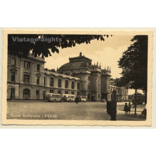 Budweis - Budejovice / Czechia: Nadrazi - Bahnhof (Vintage RPPC 1941)