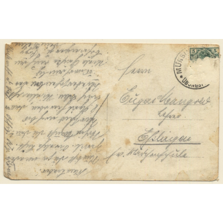 German Soldiers On Field / Uniforms - Pickelhaube (Vintage RPPC 1900s)