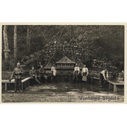 WW1: German Soldiers Doing Laundry In Forest (Vintage RPPC 1916)