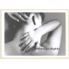 Artistic Erotic Study: Rear View Of Womans' Neck With Hands (Vintage Photo France B/W ~1980s)
