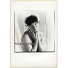 Artistic Erotic Portrait: Natural Chubby Nude With Freckles *2 (Vintage Photo France B/W ~1980s)