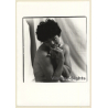 Artistic Erotic Portrait: Natural Chubby Nude With Freckles *3 (Vintage Photo France B/W ~1980s)