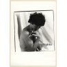 Artistic Erotic Portrait: Natural Chubby Nude With Freckles *4 (Vintage Photo France B/W ~1980s)