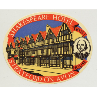 Shakespeare Hotel / Trust House - Stratford On Avon / England (Vintage Luggage Label)