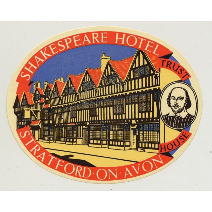 Shakespeare Hotel / Trust House - Stratford On Avon / England (Vintage Luggage Label)