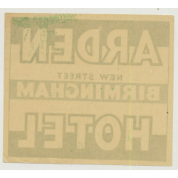 Arden Hotel, New Street - Birmingham / England (Vintage Luggage Label)