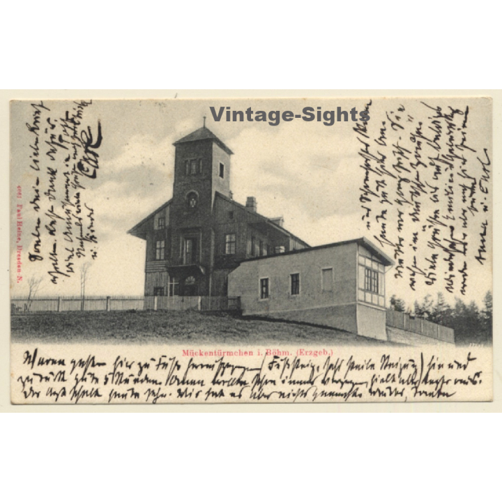 Czechia: Mückentürmchen - Erzgebirge (Vintage PC 1902)