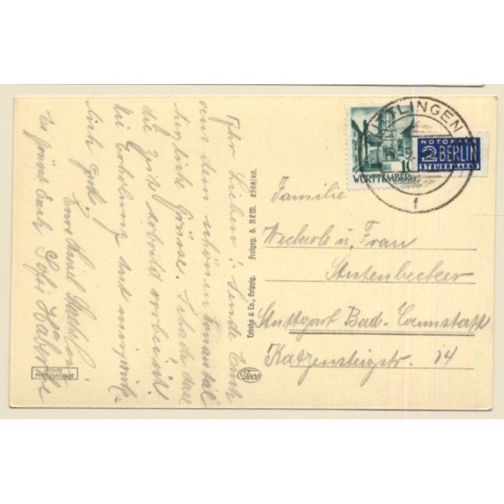 Tuttlingen / Germany: Panorama View (Vintage RPPC 1949)