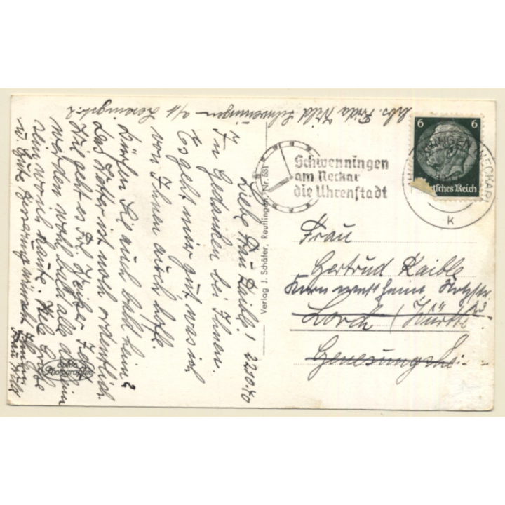 Schwenningen Am Neckar / Germany: Panorama View (Vintage RPPC 1940)