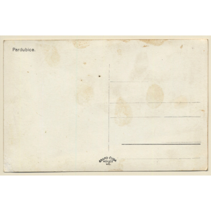 Pardubice - Pardubitz / Czechia: Mudra Kaserne - Barracks (Vintage RPPC ~1940s)