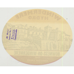 Windermere Hydro - Bowness-On-Windermere / England (Vintage Luggage Label)