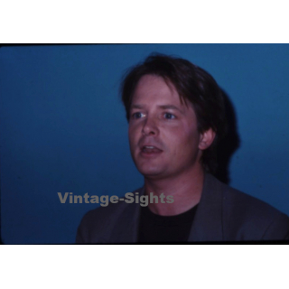 Michael J. Fox / Hollywood Actor *1 (Vintage Press Diapositive ~1980s)