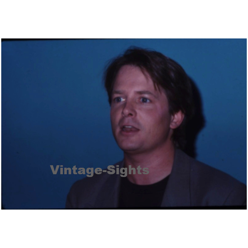 Michael J. Fox / Hollywood Actor *1 (Vintage Press Diapositive ~1980s)