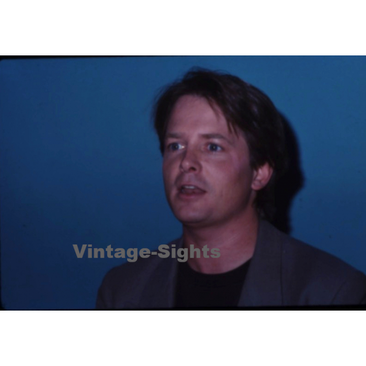 Michael J. Fox / Hollywood Actor *1 (Vintage Press Diapositive ~1980s)