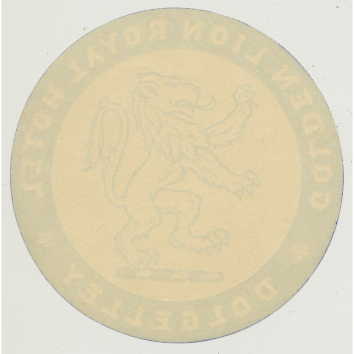 Golden Lion Royal Hotel - Dolgelley / Wales  (Vintage Luggage Label)
