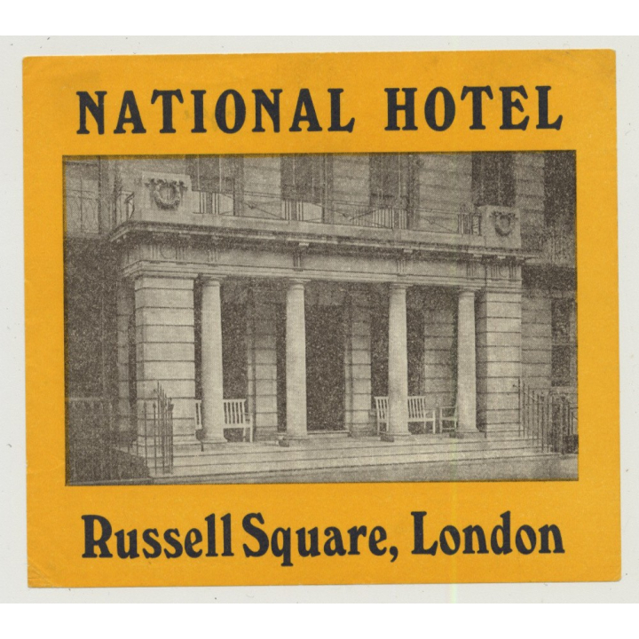 National Hotel, Russell Square - London / England  (Vintage Luggage Label)