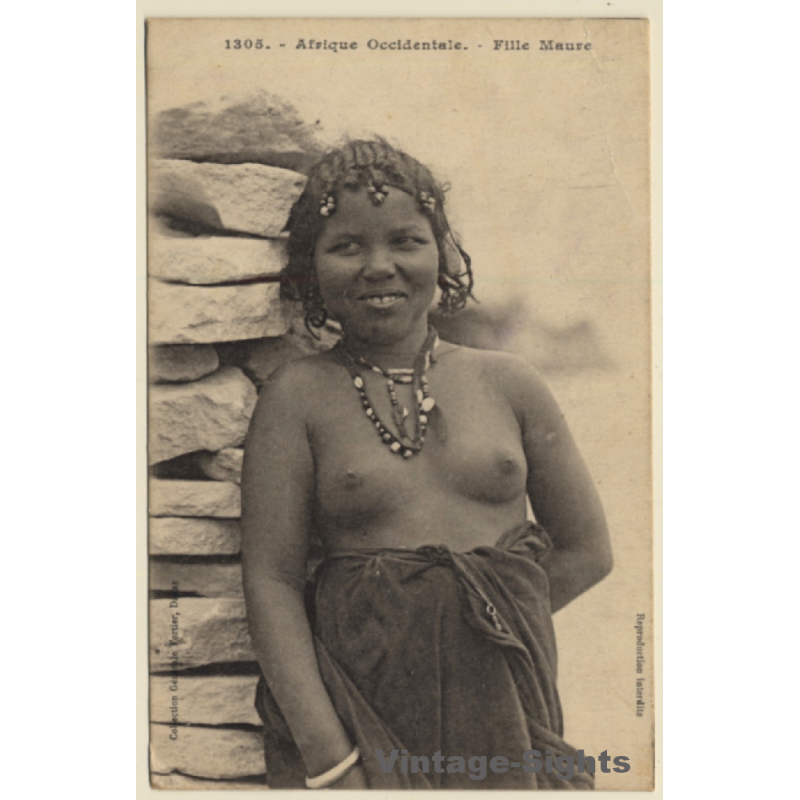Afrique Occidentale: Fille Maure / Risqué - Ethnic Nude (Vintage PC ~1910s)