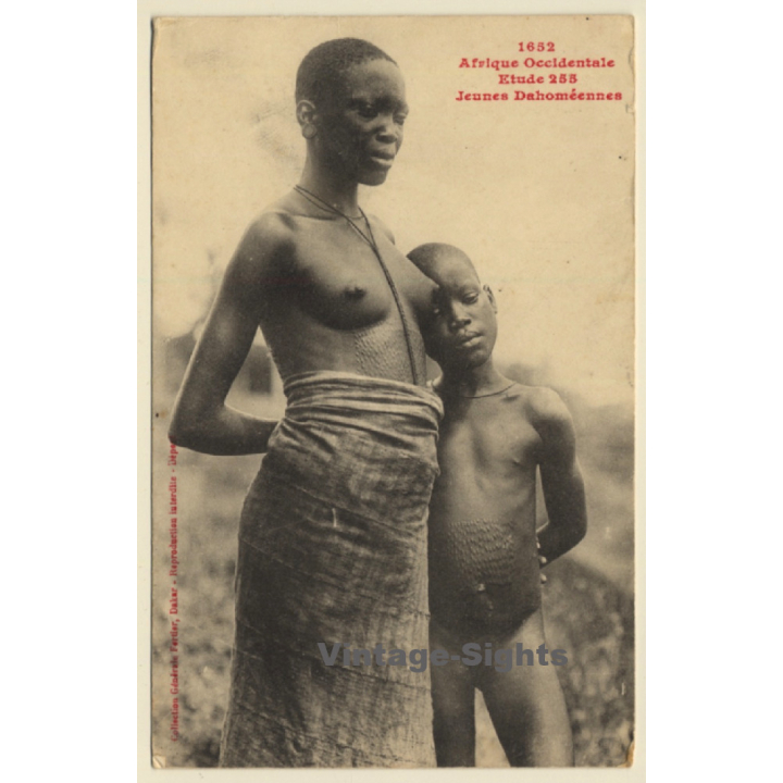 Afrique Occidentale: Jeunes Dahoméennes / Tribal Scars - Ethnic (Vintage PC ~1910s)