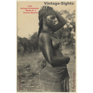 Afrique Occidentale: Femme Malinké / Risqué - Ethnic Nude (Vintage PC ~1910s)