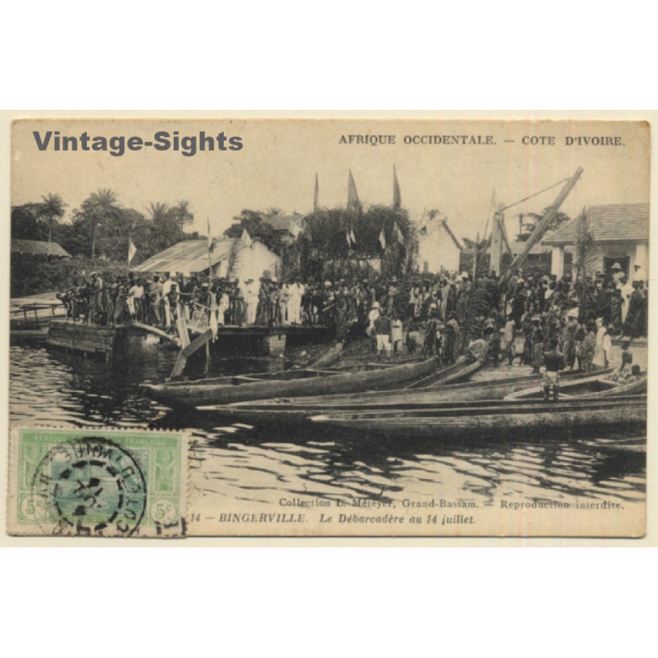 Bingerville / Ivory Coast: Débarcadère Au 14 Juillet (Vintage PC 1914)