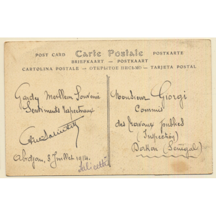 Bingerville / Ivory Coast: Débarcadère Au 14 Juillet (Vintage PC 1914)