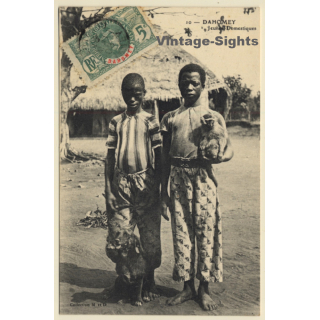 Dahomey / Benin: Jeunes Domestiques / Ethnic - Monkey (Vintage PC 1908)
