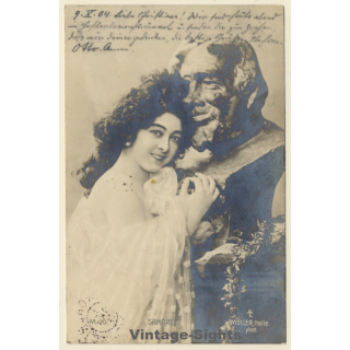 Saharet - Clarissa Rose Campell / Actress & Cancan Dancer (Vintage RPPC 1904)