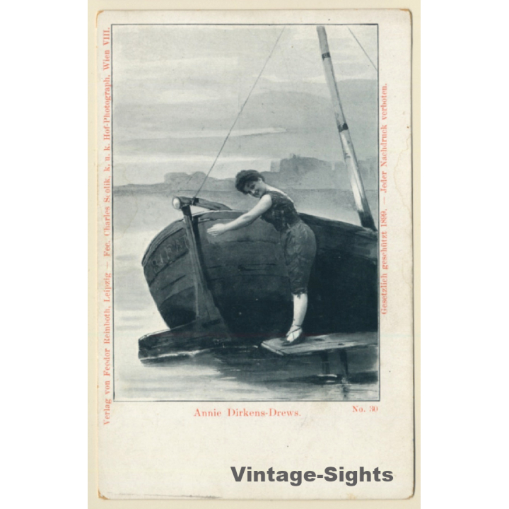 Annie Dirkens-Drews (1870-1942) / German Actress (Vintage PC ~1900s)