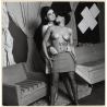 Erotic Study: Interracial Lesbian Couple Undressing In Living Room (Vintage Photo KORENJAK 1970s/1980s)
