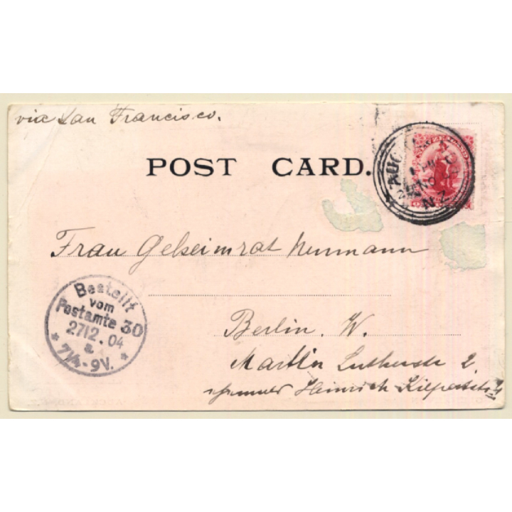 New Zealand: Auckland Harbour From Glenalvon (Vintage PC 1904)