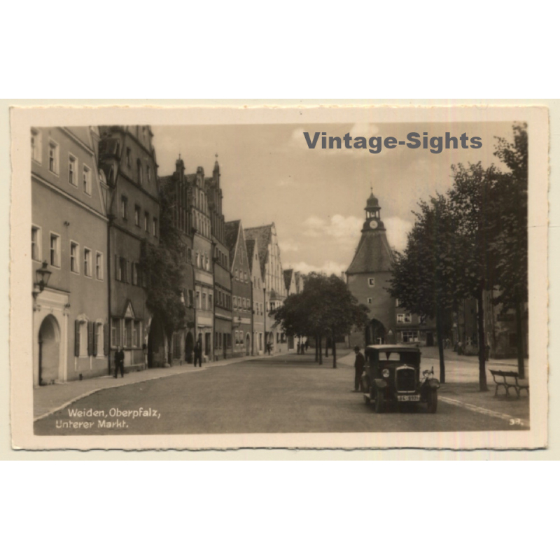 Weiden In Der Oberpfalz / Germany: Unterer Markt (Vintage RPPC 1930s/1940s)