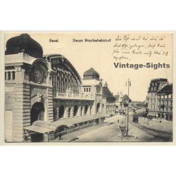Basel / Switzerland: Neuer Bundesbahnhof (Vintage PC 1911)
