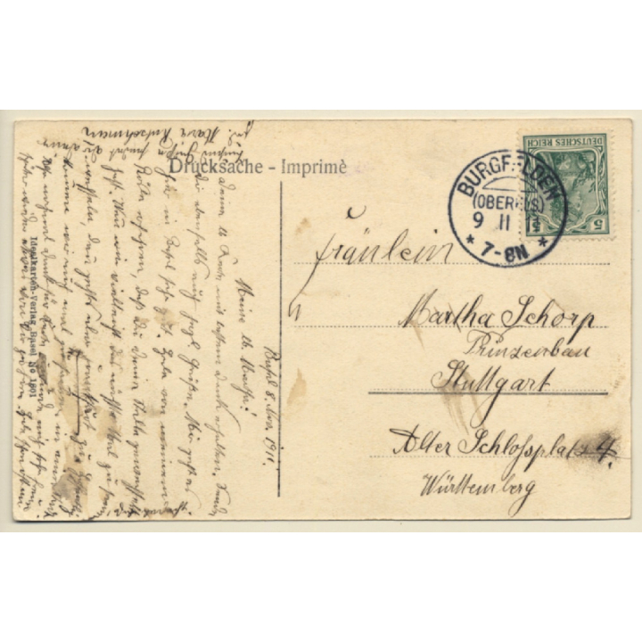 Basel / Switzerland: Neuer Bundesbahnhof (Vintage PC 1911)